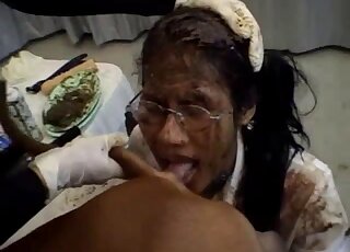 Good turd eating session with a trained zoophile