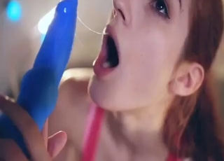 Incredible solo scene with a dog dildo fanatic