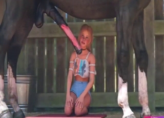 Firm ass teen is going to get horse off orally