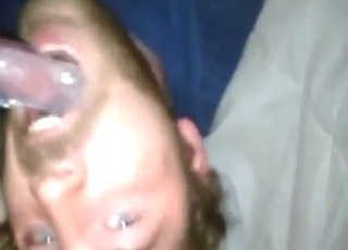 Guy with sexy facial hair wants dog's real jizz