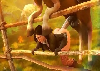 Brutal demonic 3D stallion bestiality